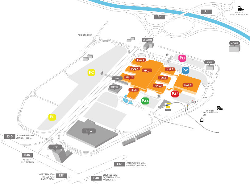 Flanders Expo plan parkeren na opbouw