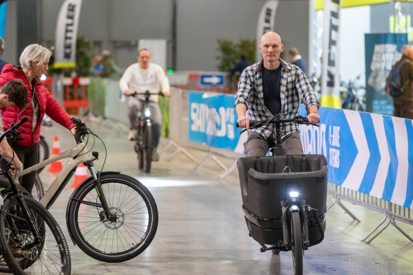 Cargobikes testen op het parcours van E-bike Challenge Nederland