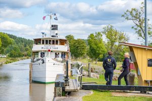 Schip op het Göta kanaal in Zweden