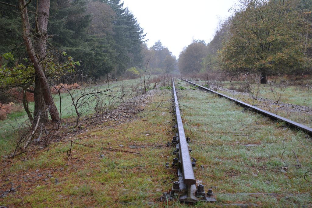 resten van een oude spoorlijn langs de Peelrandbreuk