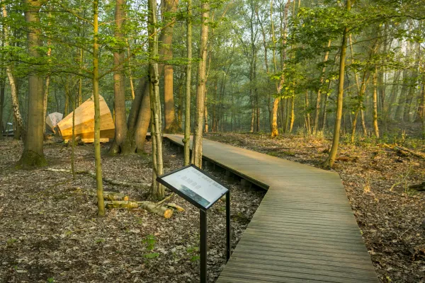Vlonderpad bij de Palingbeek, onderdeel van wandelnetwerk Ieperboog Oost