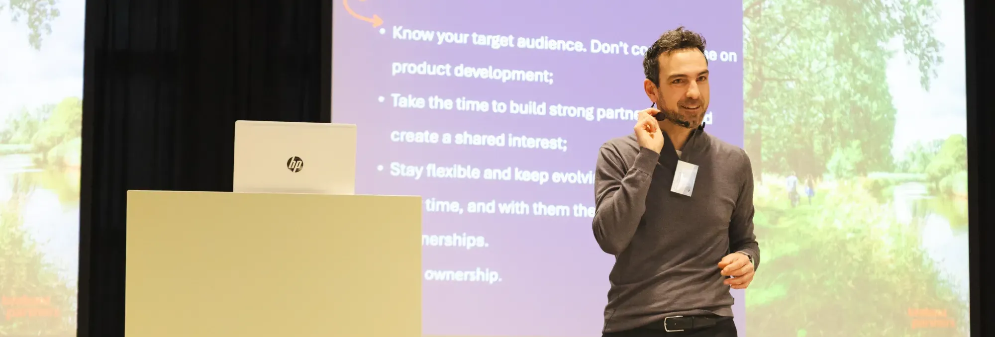 presentatie Fabio Tat over de Wandelstarter op de IBTC