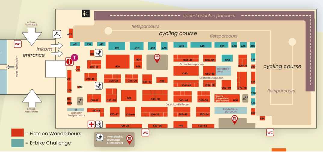 plattegrond Gent: Fiets en Wandelbeurs en E-bike Challenge