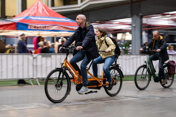 Tandem op het fietsparcours