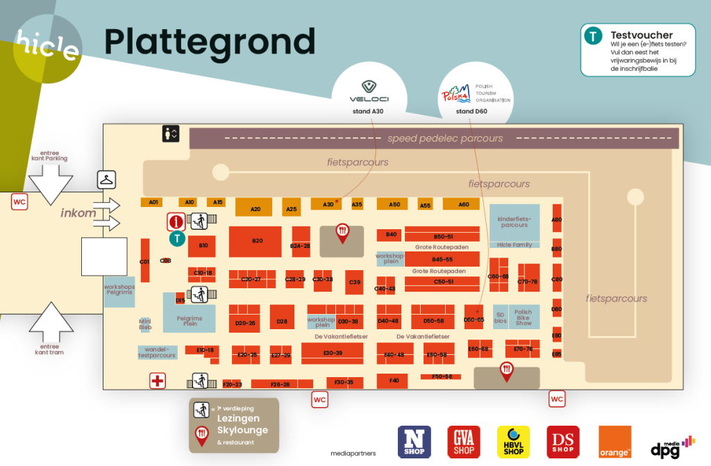 Hicle Plattegrond Fiets en Wandelbeurs in Nederland en België