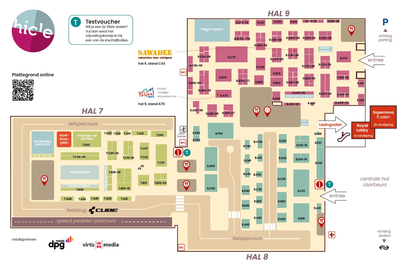 plattegrond Fiets en Wandelbeurs en E-bike Challenge in Utrecht